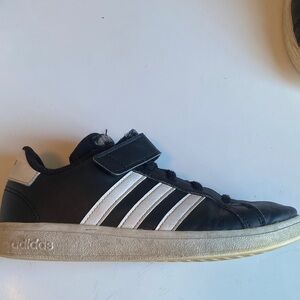 Adidas Kids Black and White Velcro Sneakers
